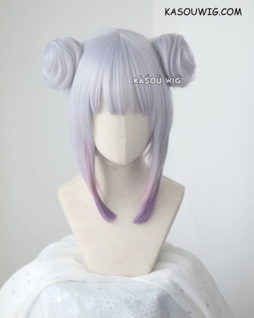 Kobayashi-san Chi No Maid Dragon Kanna Kamui silver purple ombre buns set cosplay wig