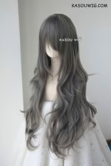 L-3 / KA005 steel gray long layers loose waves cosplay wig