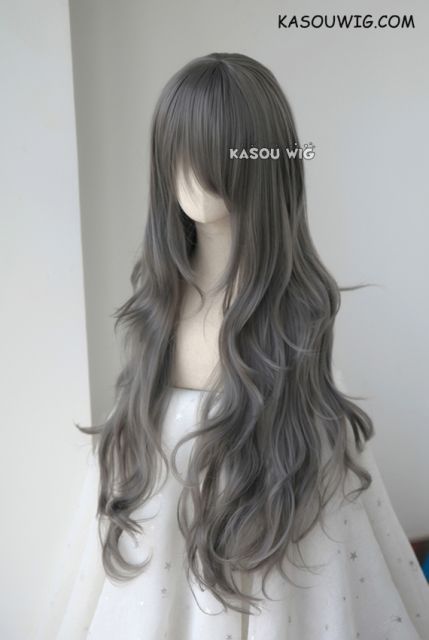 L-3 / KA005 steel gray long layers loose waves cosplay wig