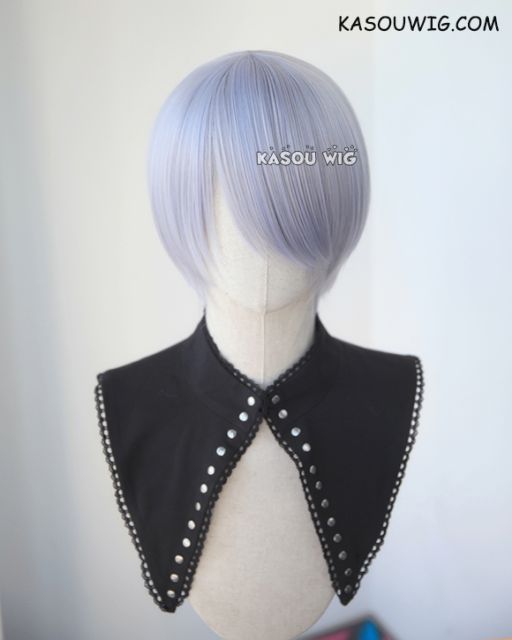 S-2 / SP26 silver Lavender short bob smooth cosplay wig with long bangs