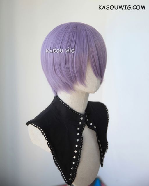 S-2 / SP33 grayish purple short bob smooth cosplay wig with long bangs