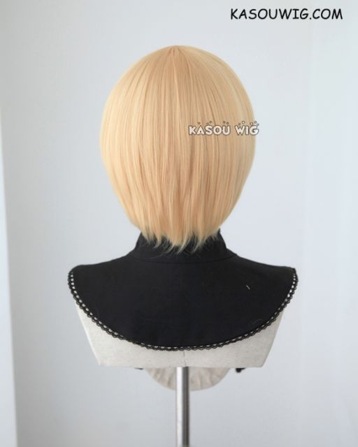 S-2 / SP23 light peach short bob smooth cosplay wig with long bangs