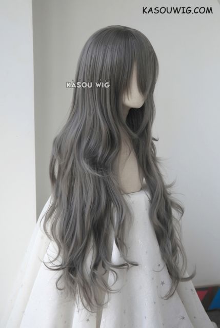 L-3 / KA005 steel gray long layers loose waves cosplay wig