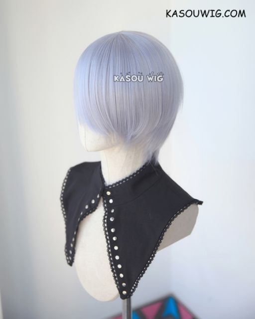 S-2 / SP26 silver Lavender short bob smooth cosplay wig with long bangs