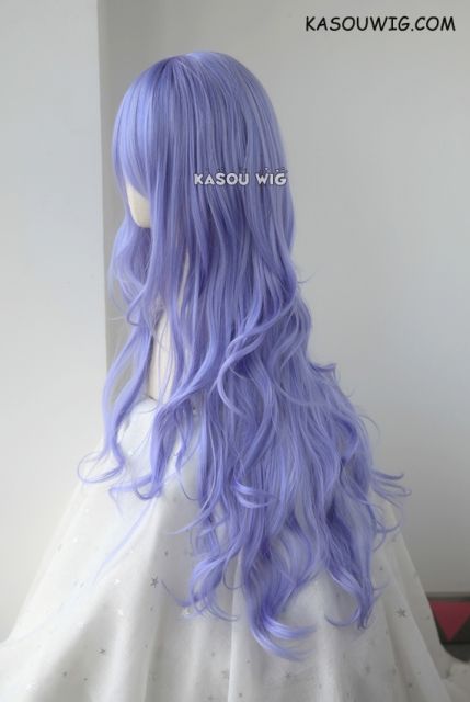 L-3 / KA056 pastel Lavender long layers loose waves cosplay wig . heat-resistant fiber