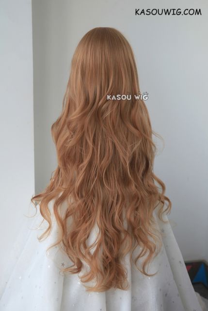 L-3 /  KA023 caramel long layers loose waves cosplay wig . heat-resistant fiber