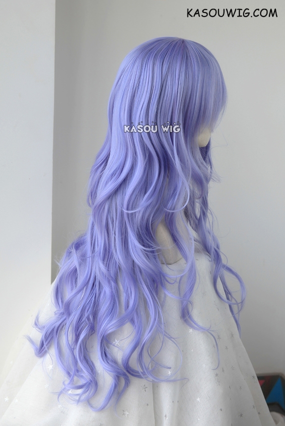 L 3 KA056 pastel Lavender long layers loose waves cosplay wig