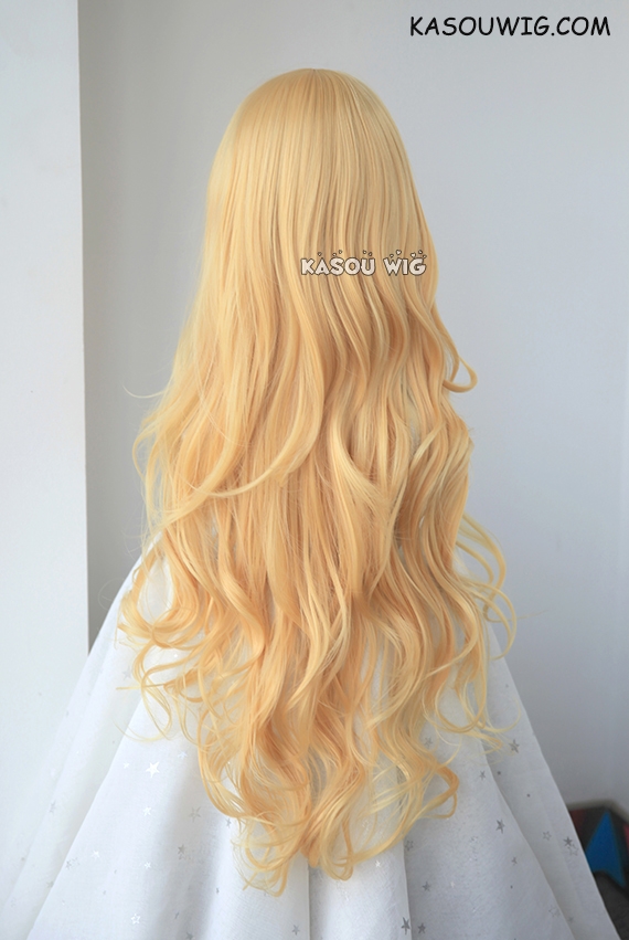 L 3 SP01 pastel yellow blonde long layers loose waves cosplay