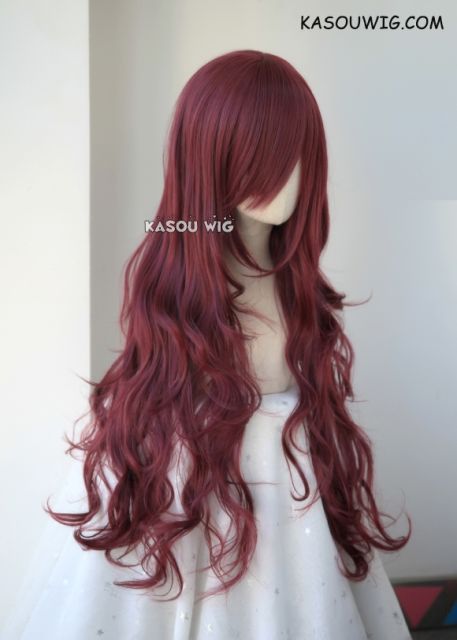 L-3 / SP18 wine red long layers loose waves cosplay wig