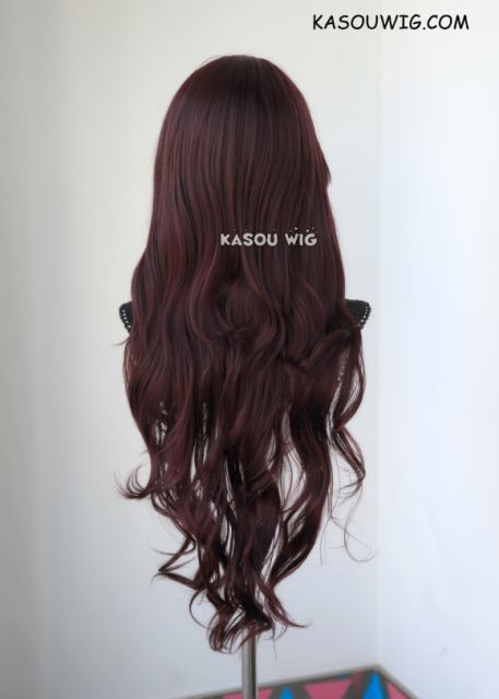 L-3 / KA058 dark reddish brown long layers loose waves cosplay wig . heat-resistant fiber