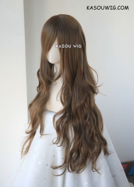 L-3 / KA025 Raw Umber  brown long layers loose waves cosplay wig . heat-resistant fiber