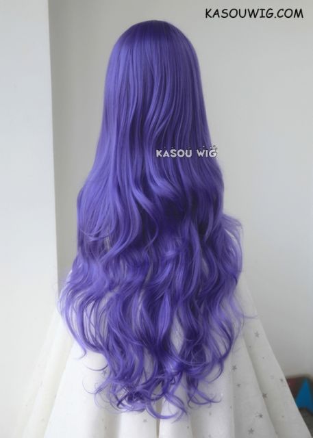 L-3 / KA057 cool purple long layers loose waves cosplay wig . heat-resistant fiber