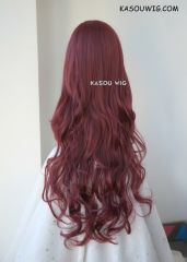 L-3 / SP18 wine red long layers loose waves cosplay wig