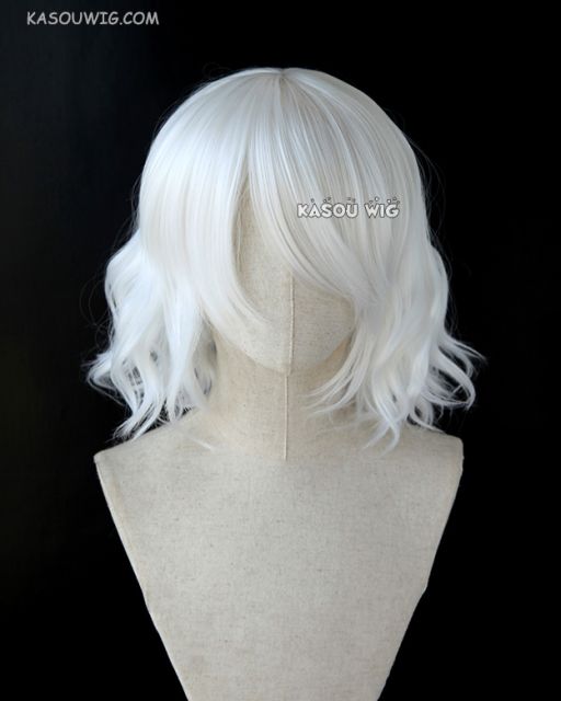 S-4 / KA001 snow white loose beach waves lolita . harajuku wig with bangs .35cm .