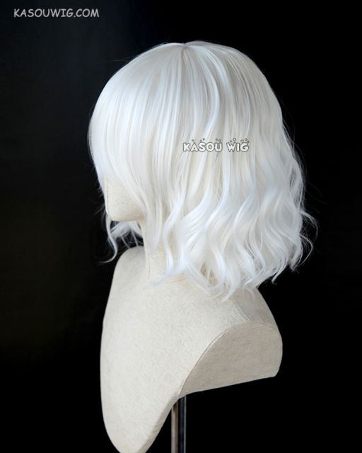 S-4 / KA001 snow white loose beach waves lolita . harajuku wig with bangs .35cm .