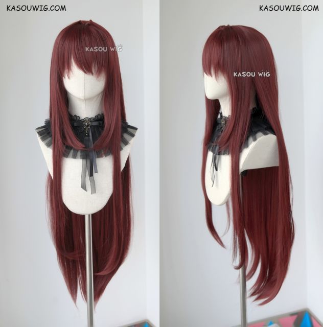 [SOLD OUT,WON'T BE RESTOCKED] 100cm / 39.5" Fate Grand Order FGO Lancer Scathach long Brown cherry long cosplay wig