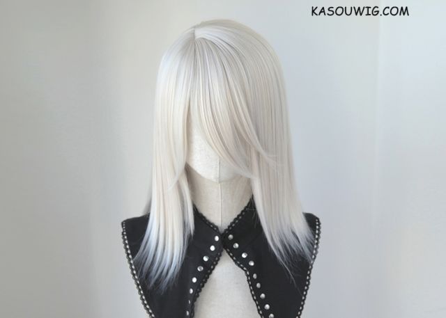 100cm / 39.5" NieR: Automata A2 long hair version. long warm white straight wig SP05