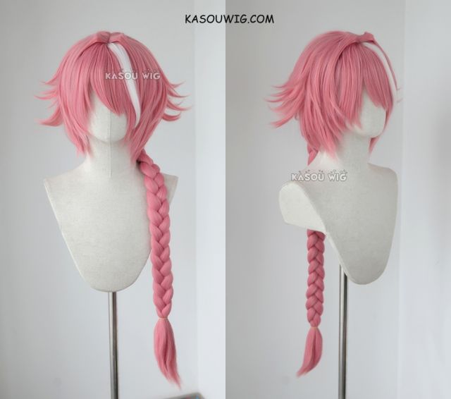 Fate Apocrypha Astolfo 85cm long braid pink cosplay wig