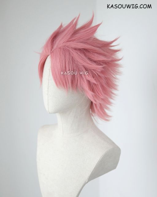 Fairy Tail Natsu Dragonil pink short spiky layers cosplay wig