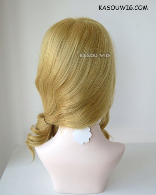 Gekkan Shojo Nozaki kun Yuzuki Seo wavy greenish-blonde shoulder length ponytail cosplay wig