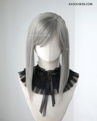 FF XV Aranea Highwind warm gray pre-styled ponytail cosplay wig