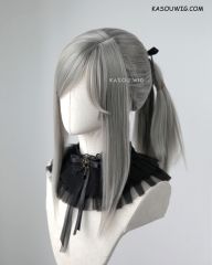 FF XV Aranea Highwind warm gray pre-styled ponytail cosplay wig