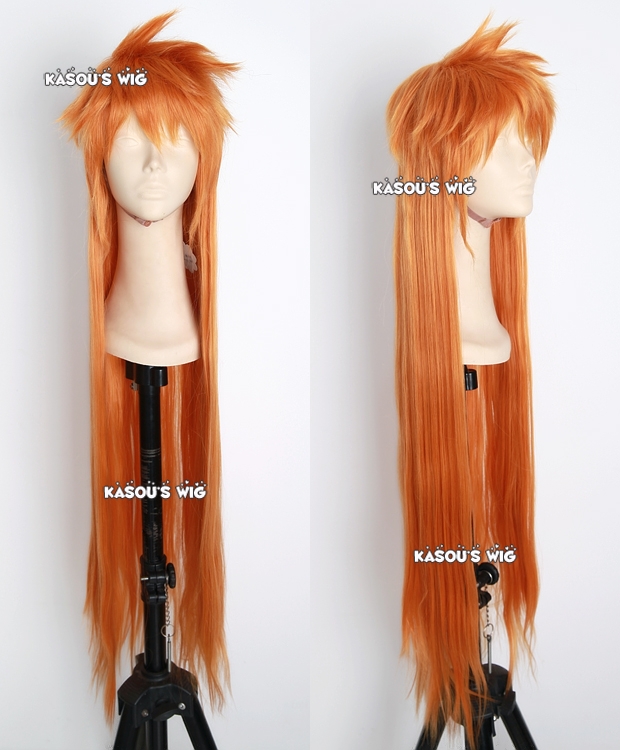 Bleach Ichigo Kurosaki 100cm long layers spike orange cosplay wig