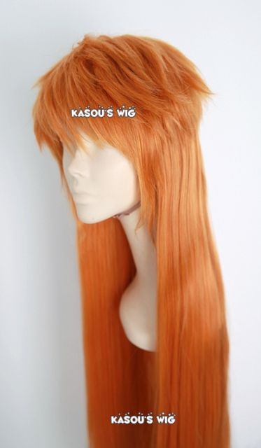 100cm / 39.5" Bleach Ichigo Kurosaki long layers spike orange cosplay wig