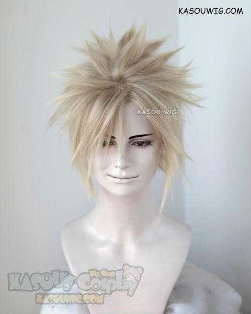 Final Fantasy VII / FF7 Cloud Strife short blonde ombre wig with spikes
