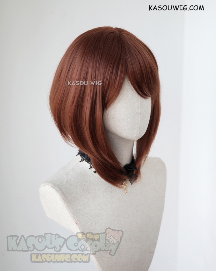 My Hero Academia Uraraka Ochako shoulder length brown bob cosplay wig ...