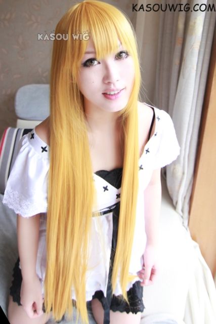 L-4 Sailor Moon Minako Aino/ Sailor Venus yellow blonde cosplay wig 100cm / 39.5"
