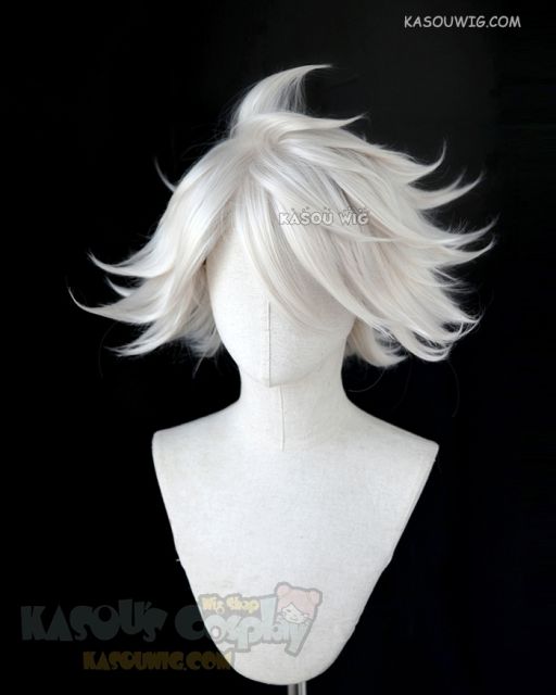[ 2 colors] Hazbin Hotel Angel Dust Danganronpa V3 Kiibo Fate Apocrypha FGO Karna pearl white thick spiky short wig