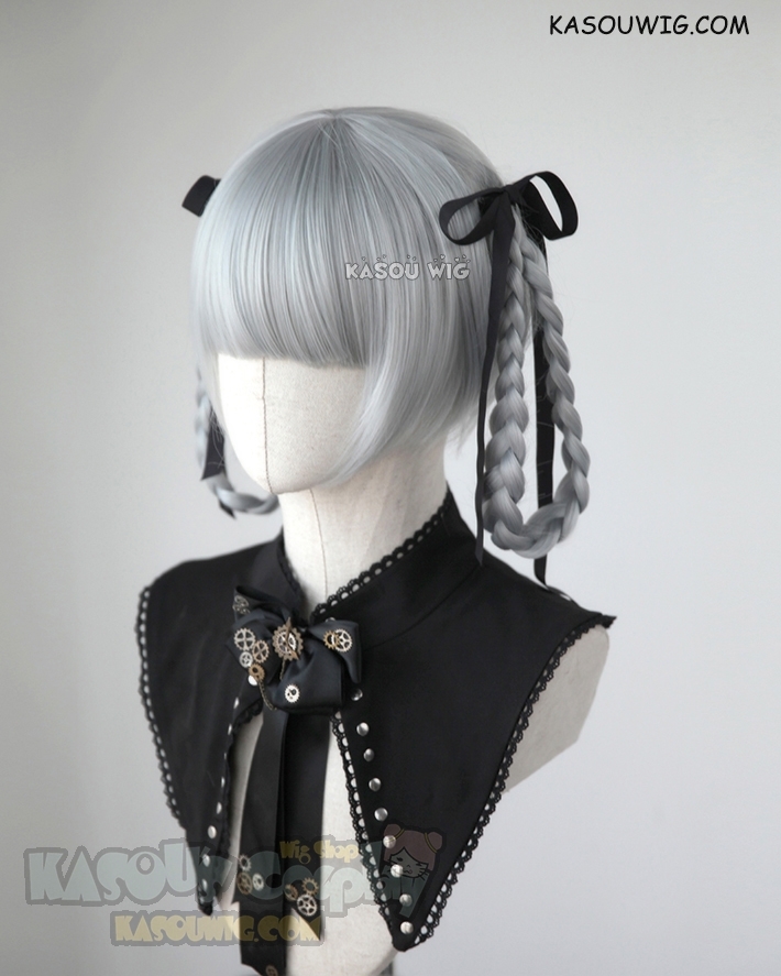Kirari Momobami Kakegurui Cosplay Braid Hair Wig Hair accessory Gray 