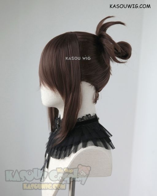 Overwatch Mei  Mei Ling Zhou Brown cosplay wig with bun