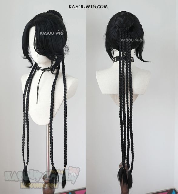 Final Fantasy Lulu pre-styled black wig with braids