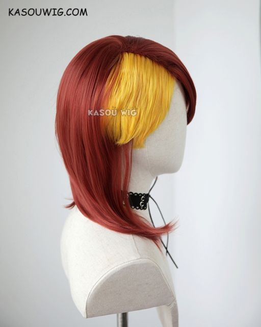 Houseki no Kuni Rutile umber red yellow split cosplay wig