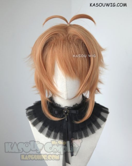 Cardcaptor Sakura Clear Card Kinomoto Sakura pre-styled short golden orange cosplay wig