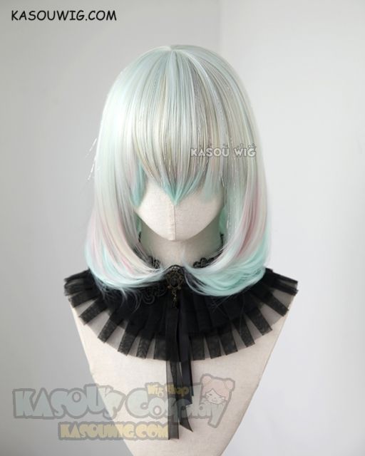 ( Glittering fiber mixed ) Houseki no Kuni Diamond short rainbow bob cosplay wig