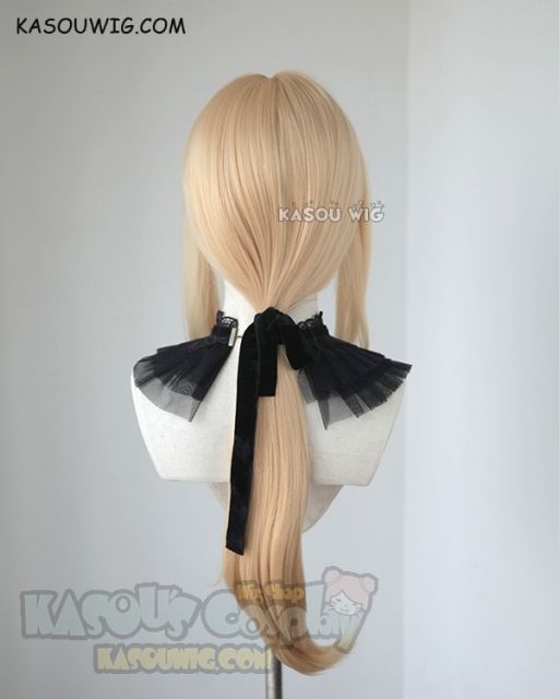 Violet Evergarden blonde ponytail wig with black ribbon. 75cm