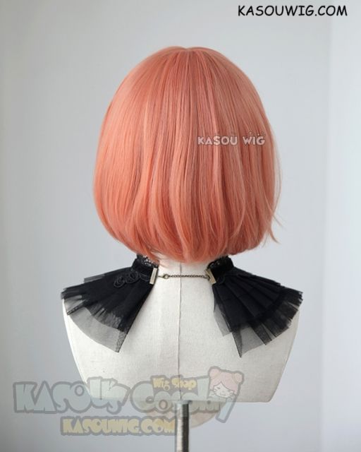 DDLC Doki Doki Literature Club Sayori pink peach short bob cosplay wig