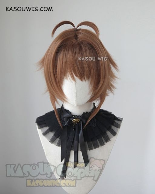 Cardcaptor Sakura Kinomoto Sakura short brown pre styled cosplay wig lolita wig lady wig
