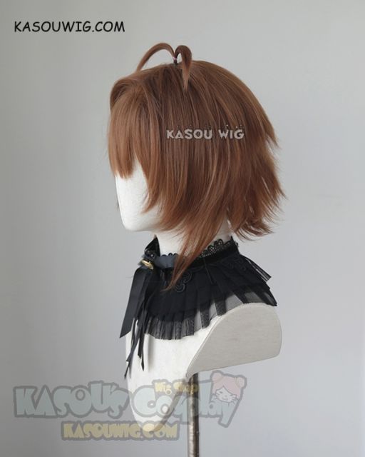 Cardcaptor Sakura Kinomoto Sakura short brown pre styled cosplay wig lolita wig lady wig