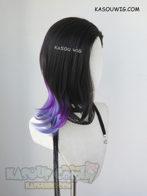 Overwatch Sombra shoulder-length black purple ombre cosplay wig