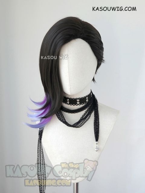 Overwatch Sombra shoulder-length black purple ombre cosplay wig