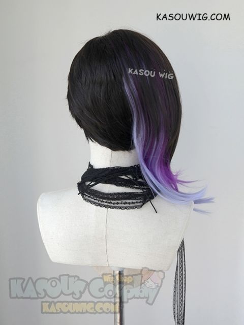 Overwatch Sombra shoulder-length black purple ombre cosplay wig