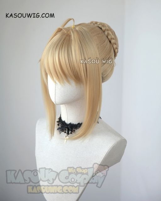 Fate/Extra FGO Nero Claudius Red Saber pre-styled wig with bun