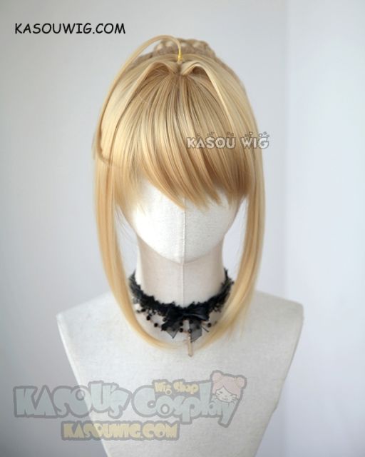 Fate/Extra FGO Nero Claudius  Red Saber pre-styled wig with bun KA011