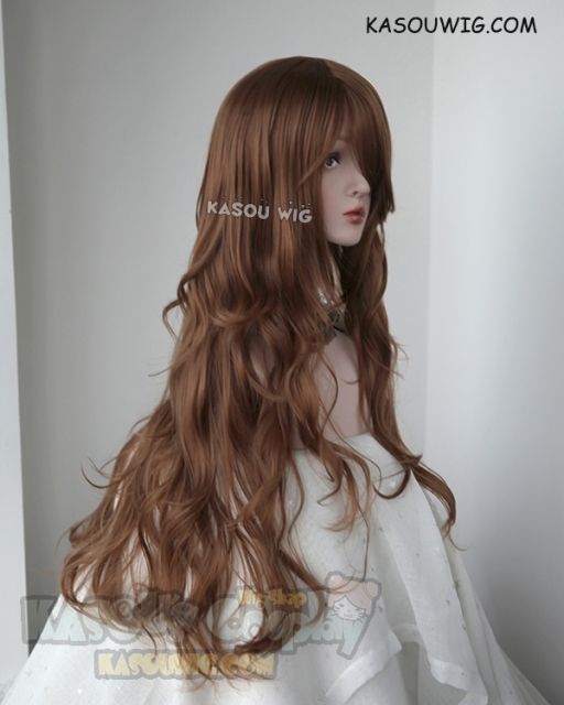 L-3 / KA024 light brown long layers loose waves cosplay wig . heat-resistant fiber