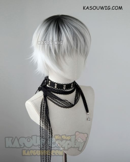 Tokyo Ghoul Sasaki Haise black silver ombre cosplay wig .punk wig