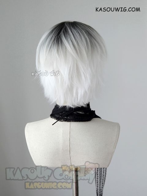 Tokyo Ghoul Sasaki Haise black silver ombre cosplay wig .punk wig